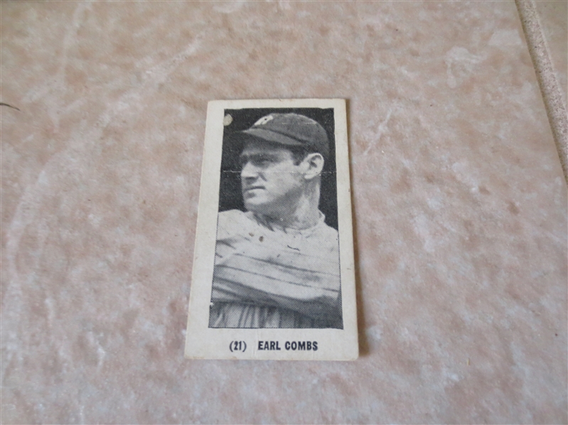 1928 W502 Earl Combs #21 baseball card