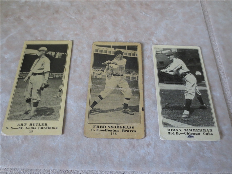 (3) 1916 Famous and Barr Clothiers baseball cards