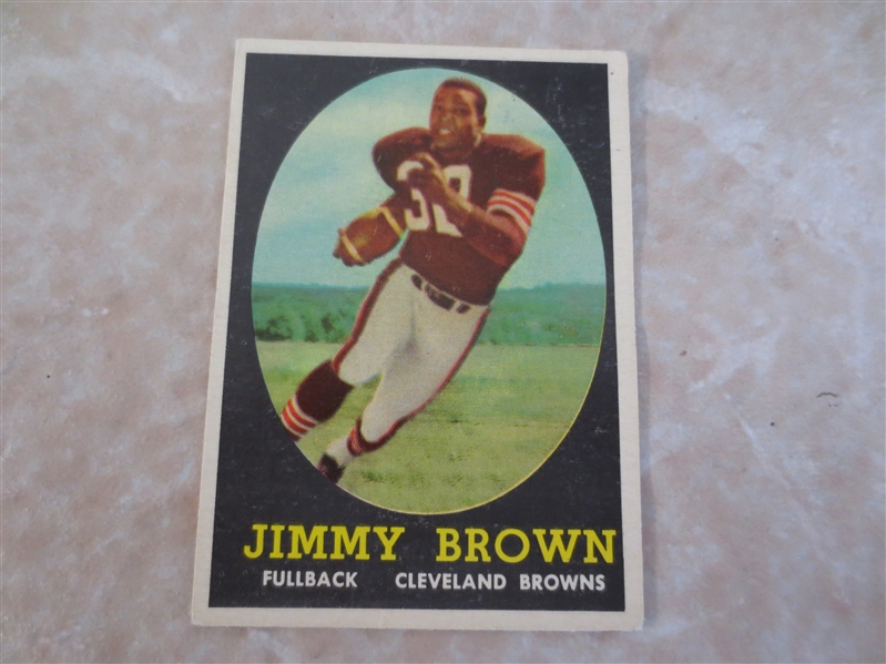 1958 Topps Jimmy Brown rookie football card #62