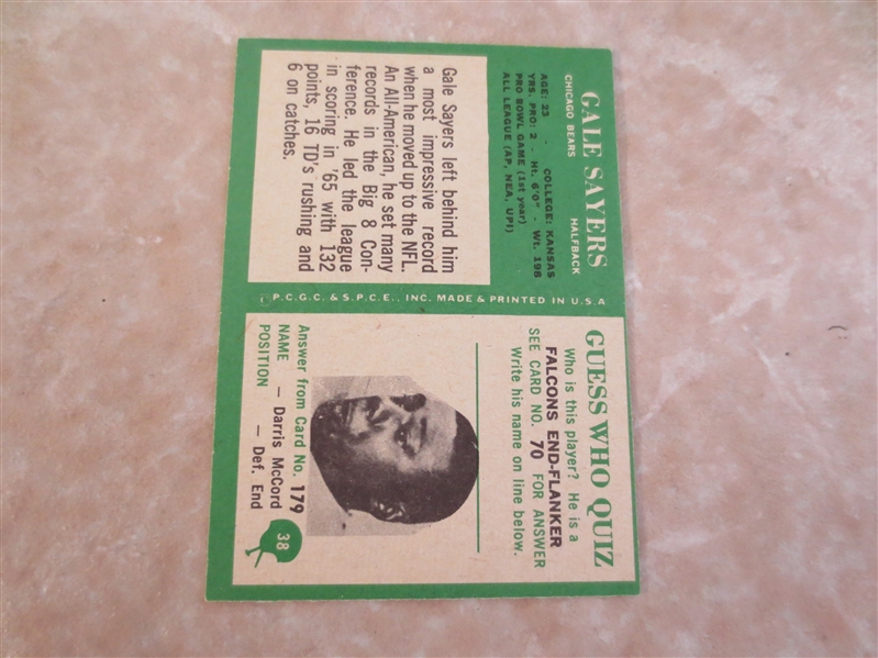 1966 Philadelphia Gale Sayers rookie card #38