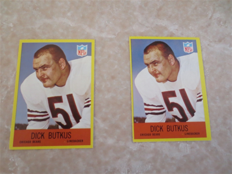 (2) 1967 Philadelphia Dick Butkus football cards #28