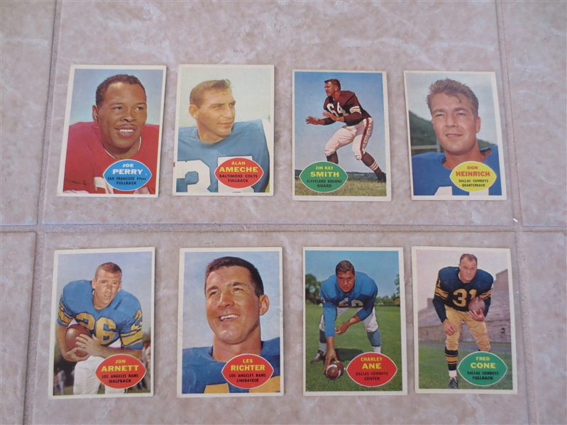 (25) 1960 Topps football cards including Joe Perry, Jon Arnett, Alan Ameche, and Les Richter