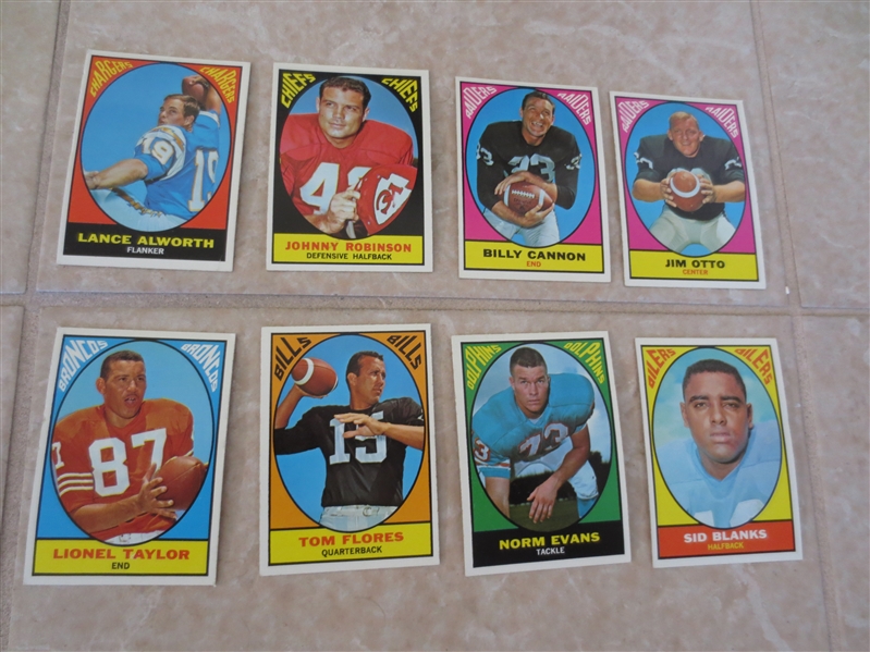 (25) 1967 Topps Football cards including Lance Alworth, Johnny Robinson, Cannon, Otto, +