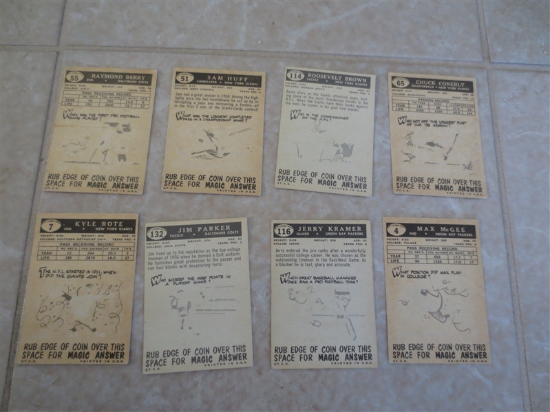 (120)1959 Topps football cards including some stars