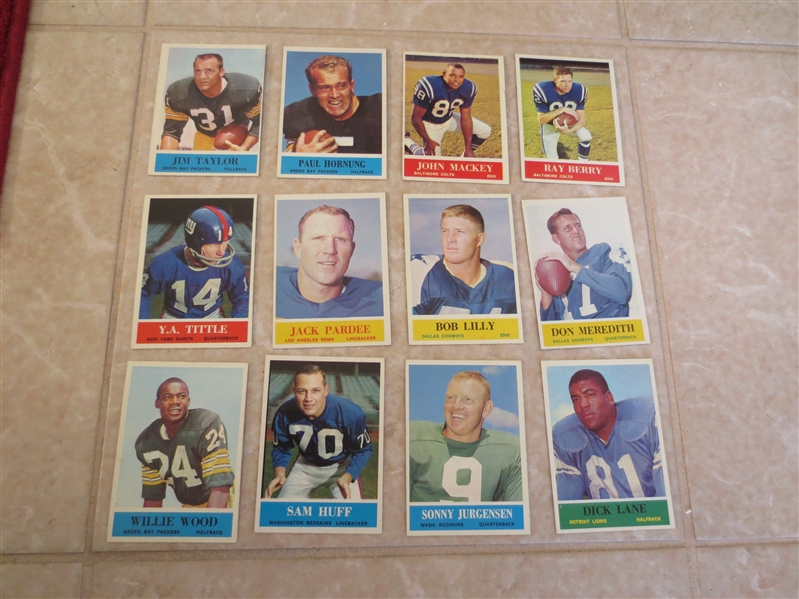 (125) 1964 Philadelphia football cards with Hall of Famers, stars, and team cards