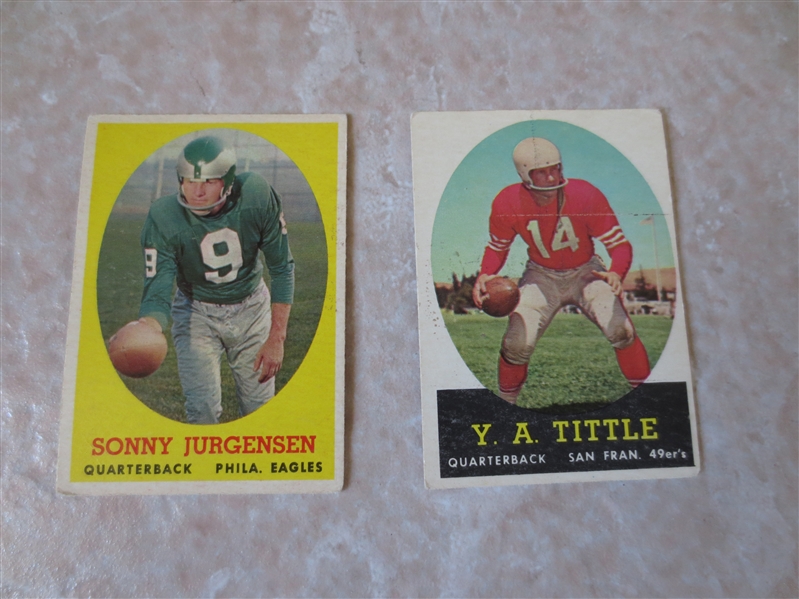 1958 Topps Sonny Jurgensen rookie #90 plus 1958 Topps Y.A. Tittle #86