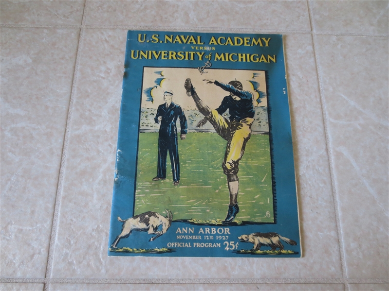 1927 Navy at Michigan college football program  Michigan wins 27-12