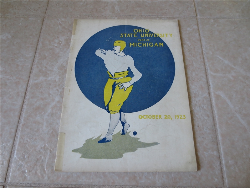 1923 Ohio State at Michigan football program Michigan wins 23-0 and goes undefeated  RARE