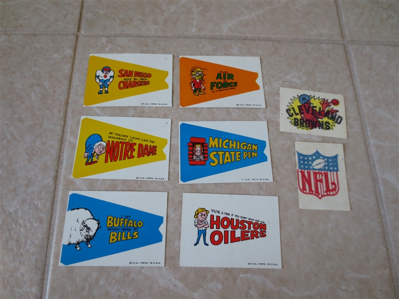 (6) 1967 Topps Comic Pennants   TOUGH TO GET!