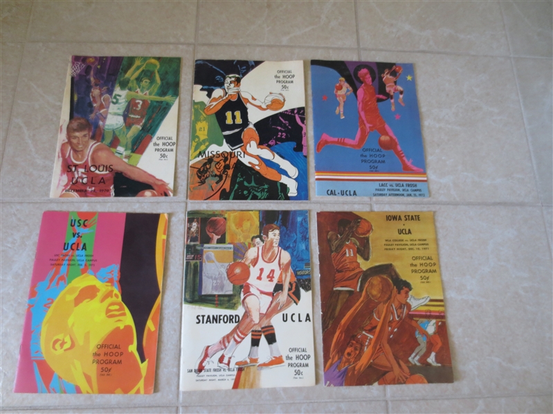 (6) 1970-72 UCLA home basketball programs vs. St. Louis, Missouri, USC, Iowa St. CAL, Stanford