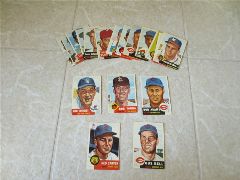 (18) different 1953 Topps baseball cards