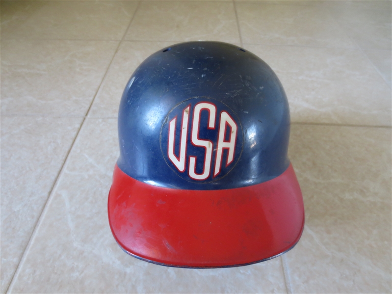 1984 or 1988 USA Olympic game used batting helmet 