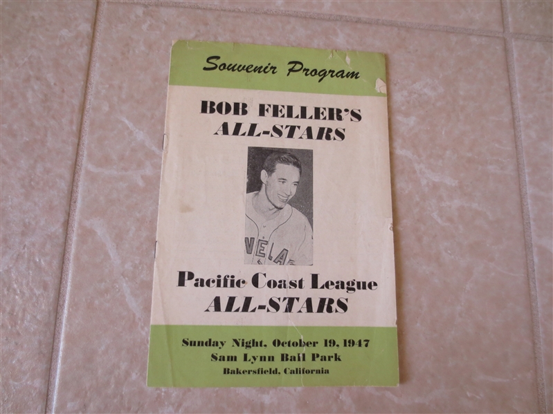 1947 Bob Feller's All-Stars vs. Pacific Coast League All Stars at Bakersfield