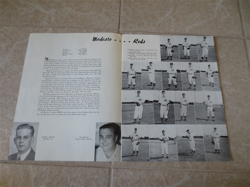 1949 California League baseball minor league yearbook