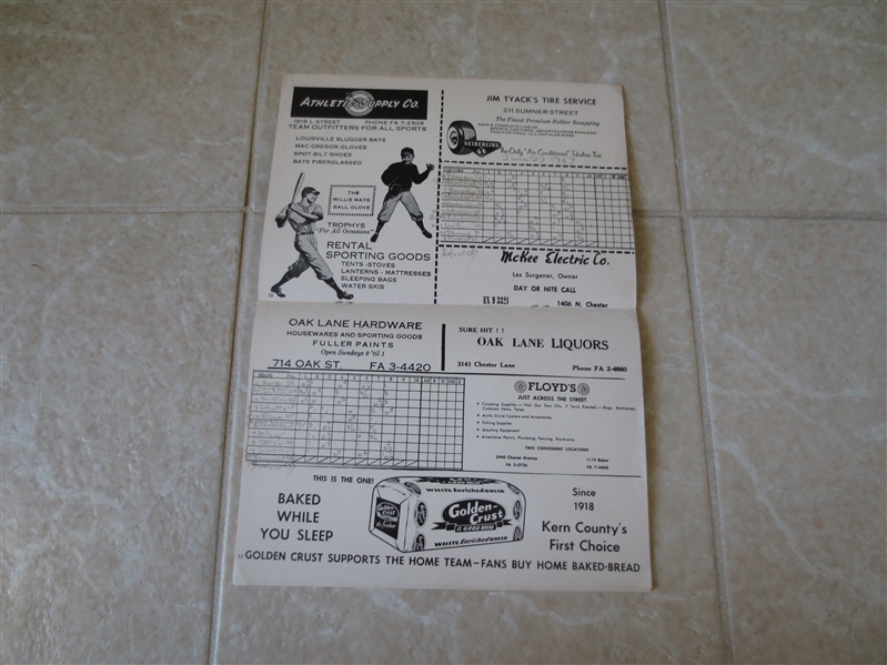 1959 California league All-Star Game scored program North vs. South with roster inserts