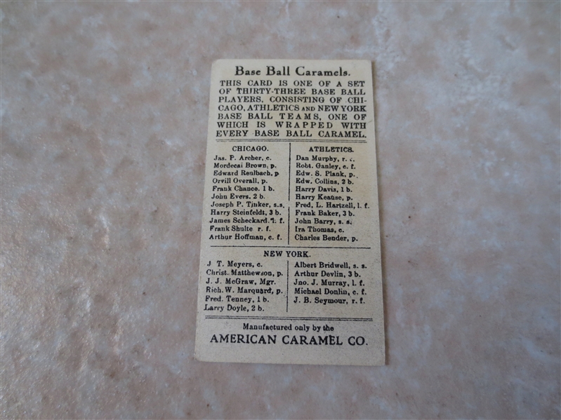 1909 E91 set B John Barry American Caramel baseball card