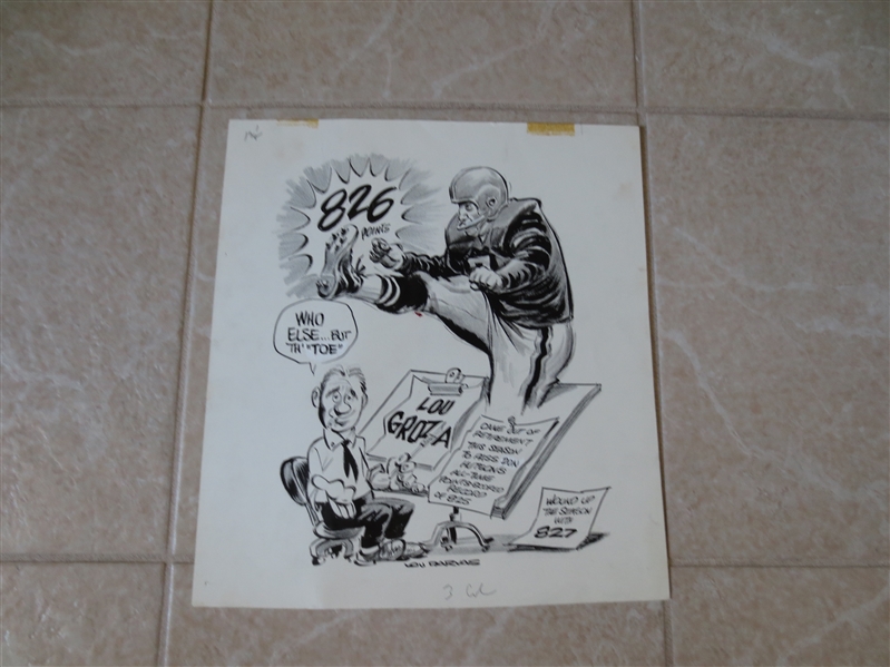 Original Art from The Sporting News Lou Groza Hall of Famer  13 x 11.5