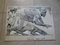 1950s Original Art from The Sporting News Bob Willis Hall of Famer Cleveland Browns  13" x 18"