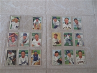 (35) 1952 Bowman High Numbers #217-252 baseball cards minus Willie Mays!!  Nice shape!