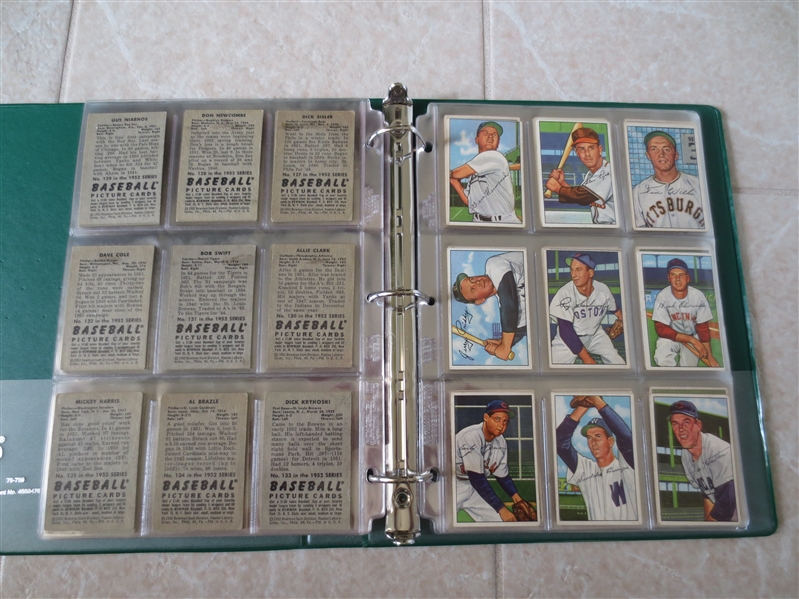 (208) different 1952 Bowman baseball cards  208/252 Most of the set!