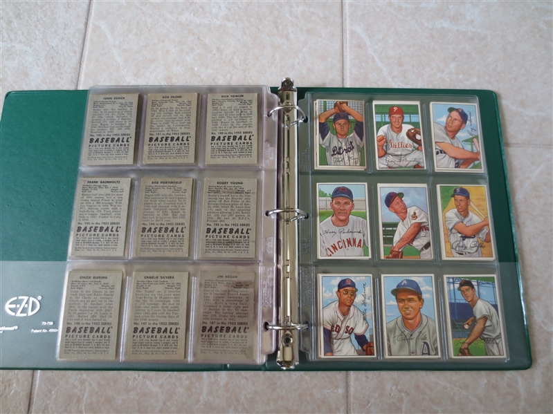 (208) different 1952 Bowman baseball cards  208/252 Most of the set!