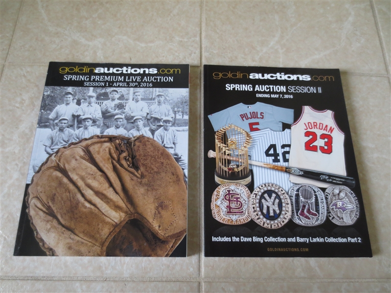 Spring 2016 Goldin Sports Auction Catalogs Session 1 and 2 