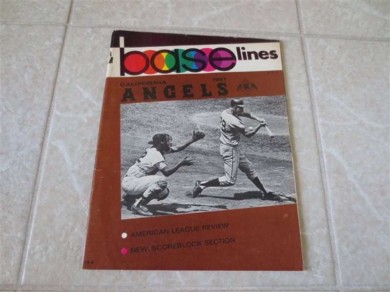1967 Kansas City Athletics at California Angels scored baseball program