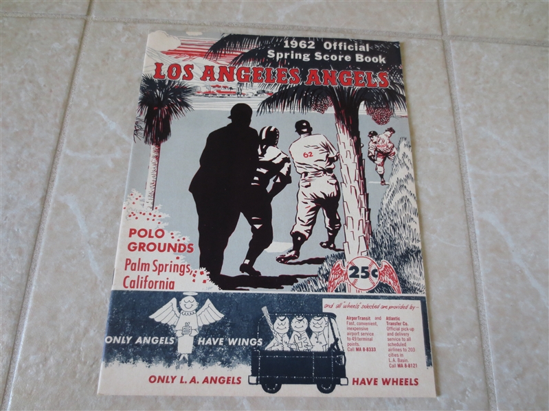 1962 Spring Los Angeles Angels baseball program vs. San Francisco Giants at Polo Grounds Palm Springs