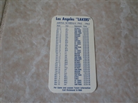 1962-63 Los Angeles Lakers pocket schedule  VERY RARE