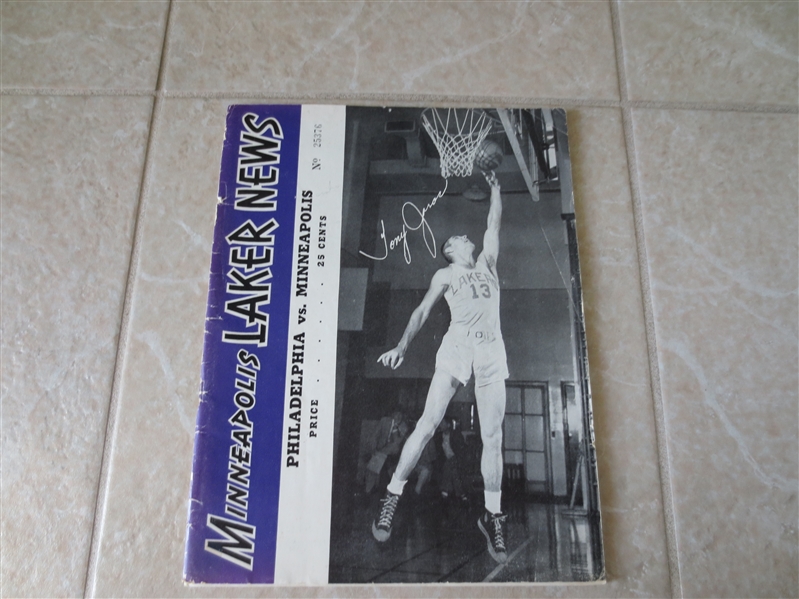 1950-51 Philadelphia Warriors at Minneapolis Lakers basketball program Mikan Pollard Fulks Arizin