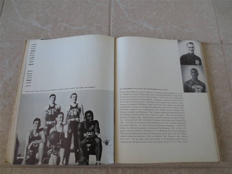 Jackie Robinson 1939 Pasadena City College school yearbook with numerous pics of Jackie