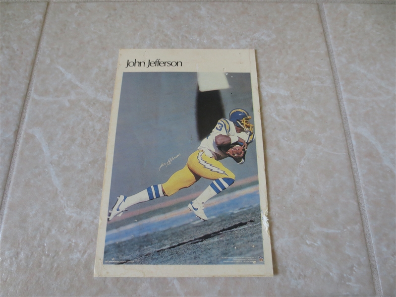 1981 John Jefferson San Diego Chargers Mini-poster color photo card 8.5 x 5.5