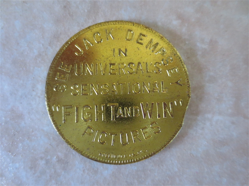 1924 Jack Dempsey Boxing Coin Universal Movie Advertising Token