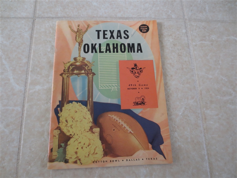 1954 Oklahoma vs. Texas football program Perfect season for Oklahoma!  Nice condition!