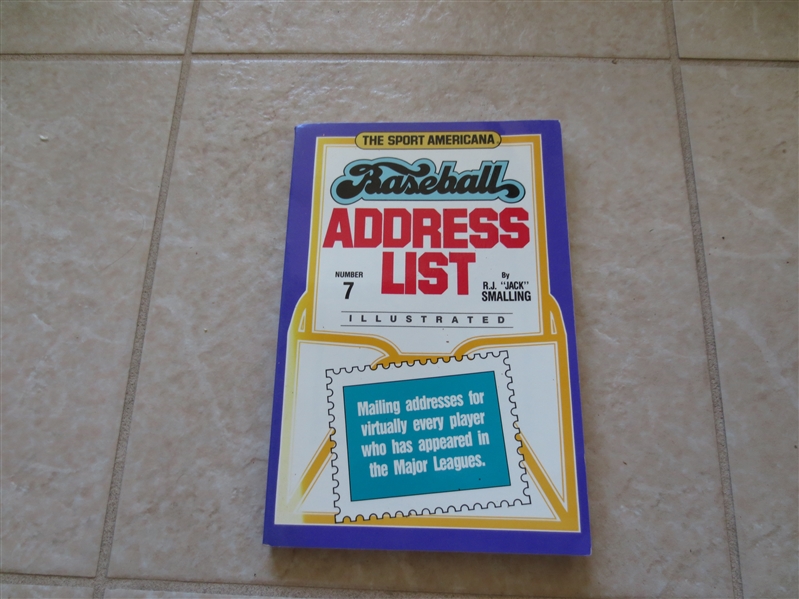1992 Sport American Baseball Address List softcover book by Jack Smalling