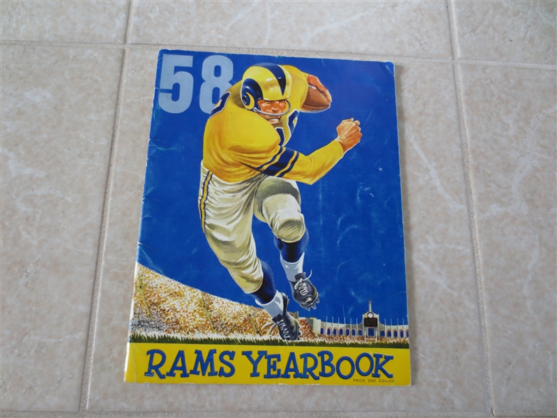 1958 Los Angeles Rams yearbook Their First!  Tough!