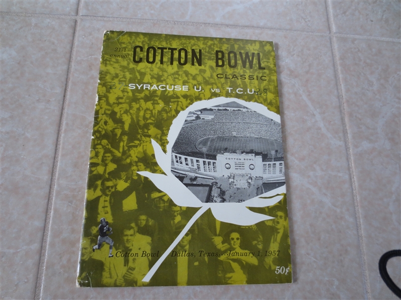 1957 Cotton Bowl football program  Jim Brown's last game for Syracuse!