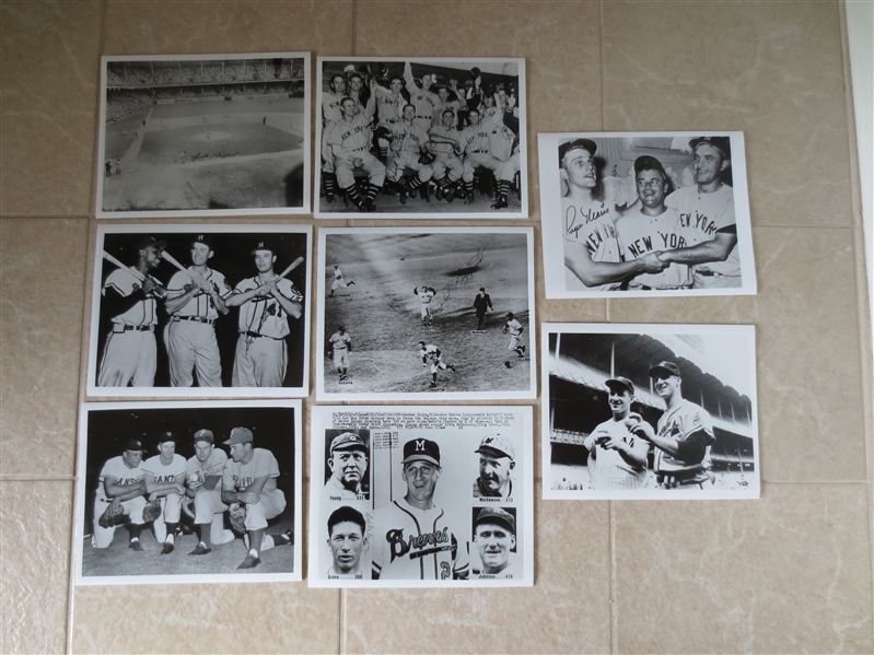 (8) photos of numerous Hall of Famers  NOT originals  from Manny Land, the retailer