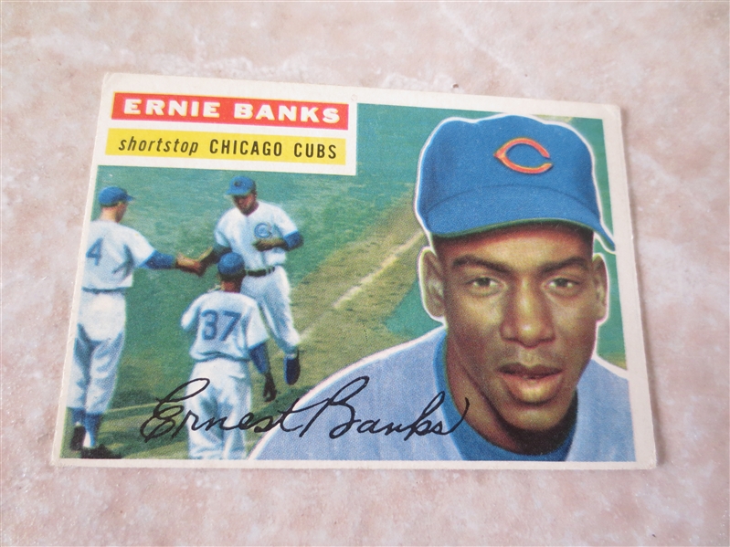 1956 Topps Ernie Banks baseball card #15