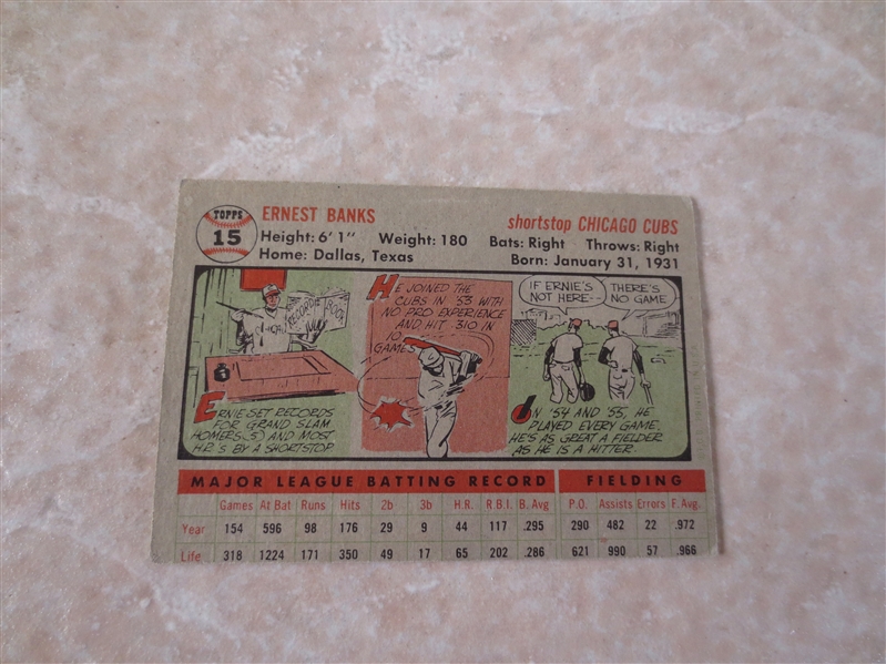 1956 Topps Ernie Banks baseball card #15
