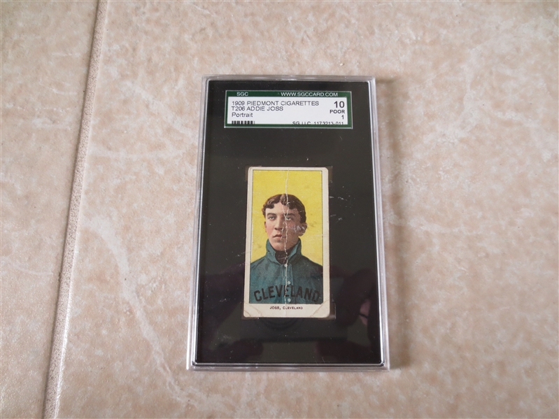 1909 T206 Addie Joss HOF Portrait baseball card SGC 10 poor 1