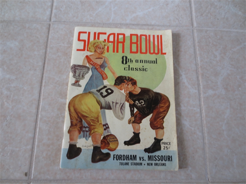 1942 Sugar Bowl football program Fordham vs. Missouri