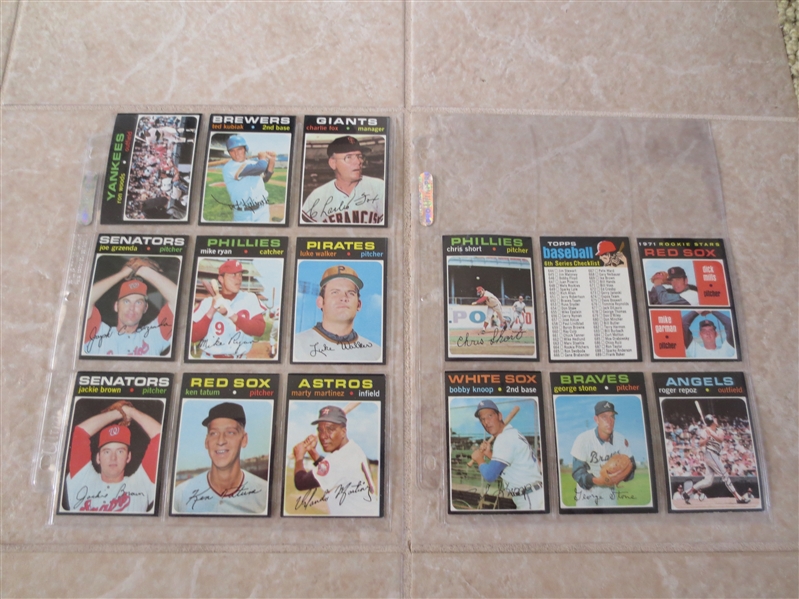 (15) 1971 Topps baseball cards FROM VENDING!  Beautiful.  Send to PSA.