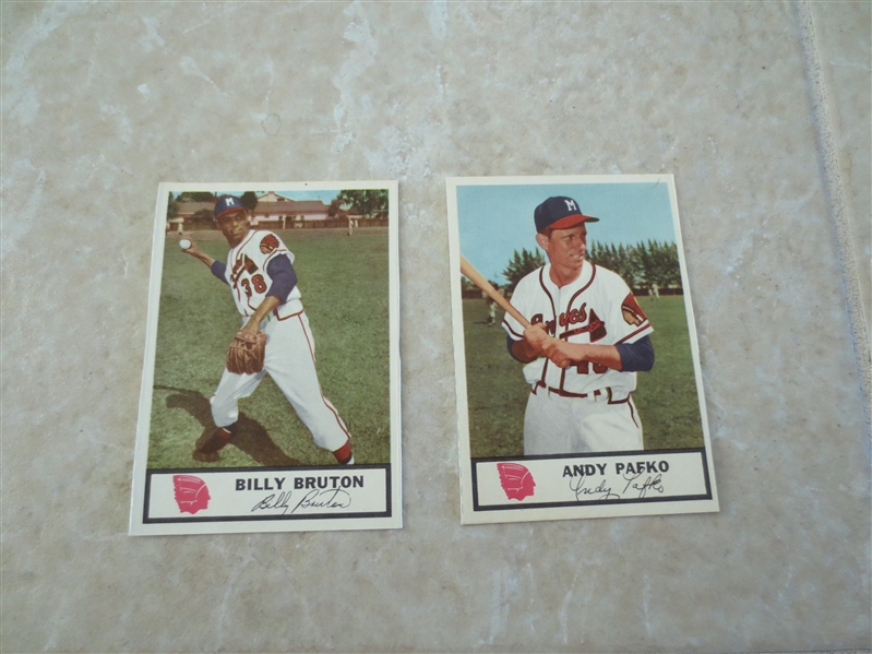 1955 Johnston Cookies Braves Andy Pafko and Billy Bruton    Beautiful!