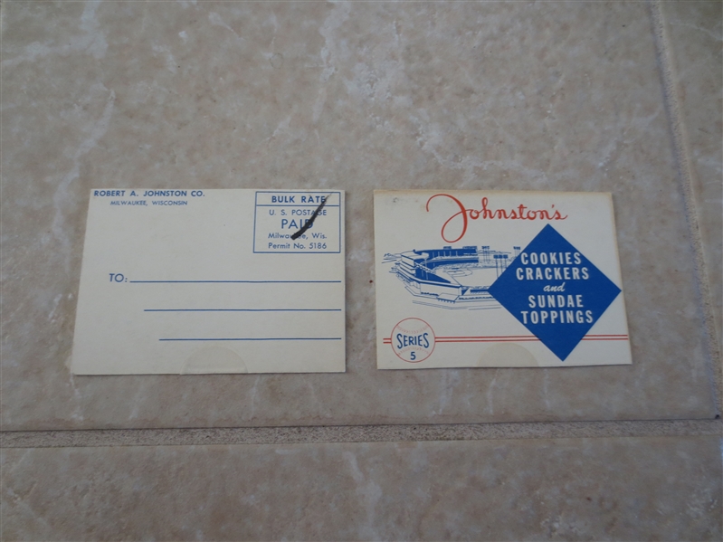 1955 Johnston Cookies Braves Accordian Folder Pieces Series 5