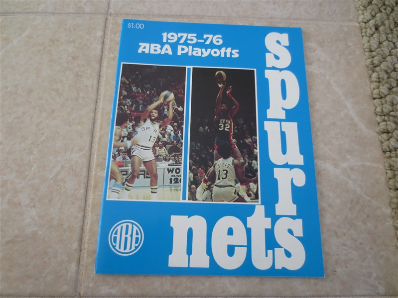 1975-76 ABA Playoffs Program  Spurs vs. Nets  Dr. J  Julius Erving
