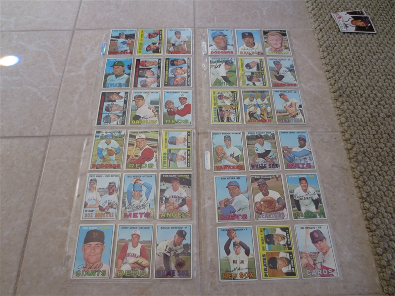 (94) 1967 Topps baseball cards All different  No HOFers  Nice shape!