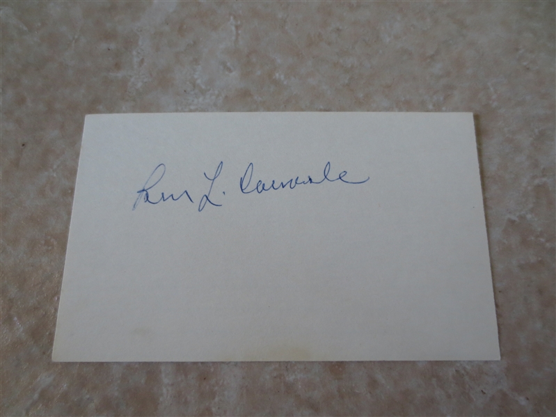 Autographed Bernard L. Carnevale 3 x 5 card  Basketball Hall of Fame Coach