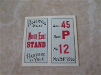 1900 Harvard vs. Yale football ticket   WOW!