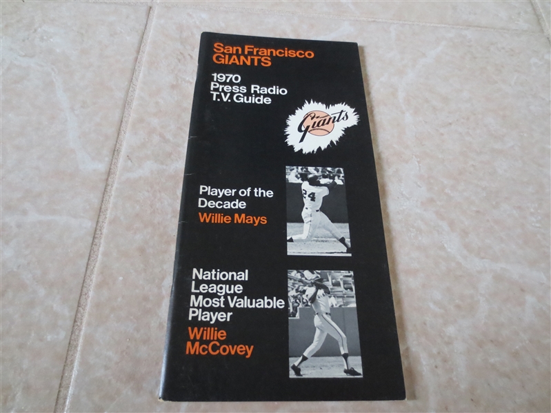1970 San Francisco Giants media guide  Mays, McCovey